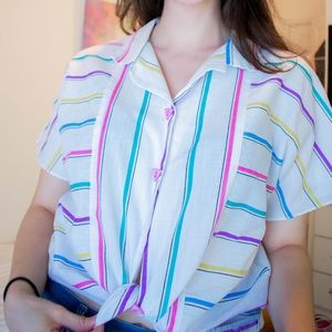 Vintage Art Deco Striped Shirt